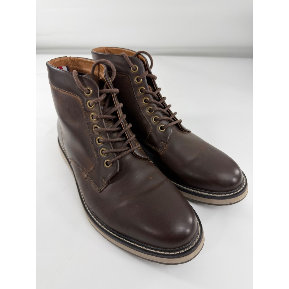 Tommy Hilfiger TMLARI Mens Dark Brown Leather Lace Up Ankle Boots Size 9 US 42